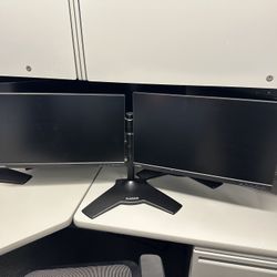 Dual 24” Lenovo ThinkVision Monitors With Planar VM Stand