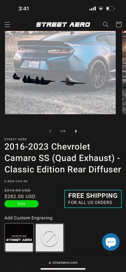 2018 Camaro Street Aero Diffuser 