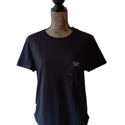Reebok women's black short-sleeve activewear t-shirt size L
