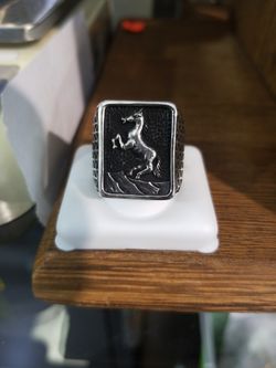 925 Sterling silver HORSE RING.