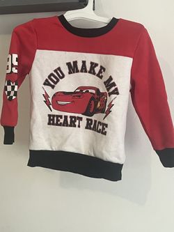Disney’s Cars Lightning McQueen Toddler Boys Valentines Race Sweatshirt