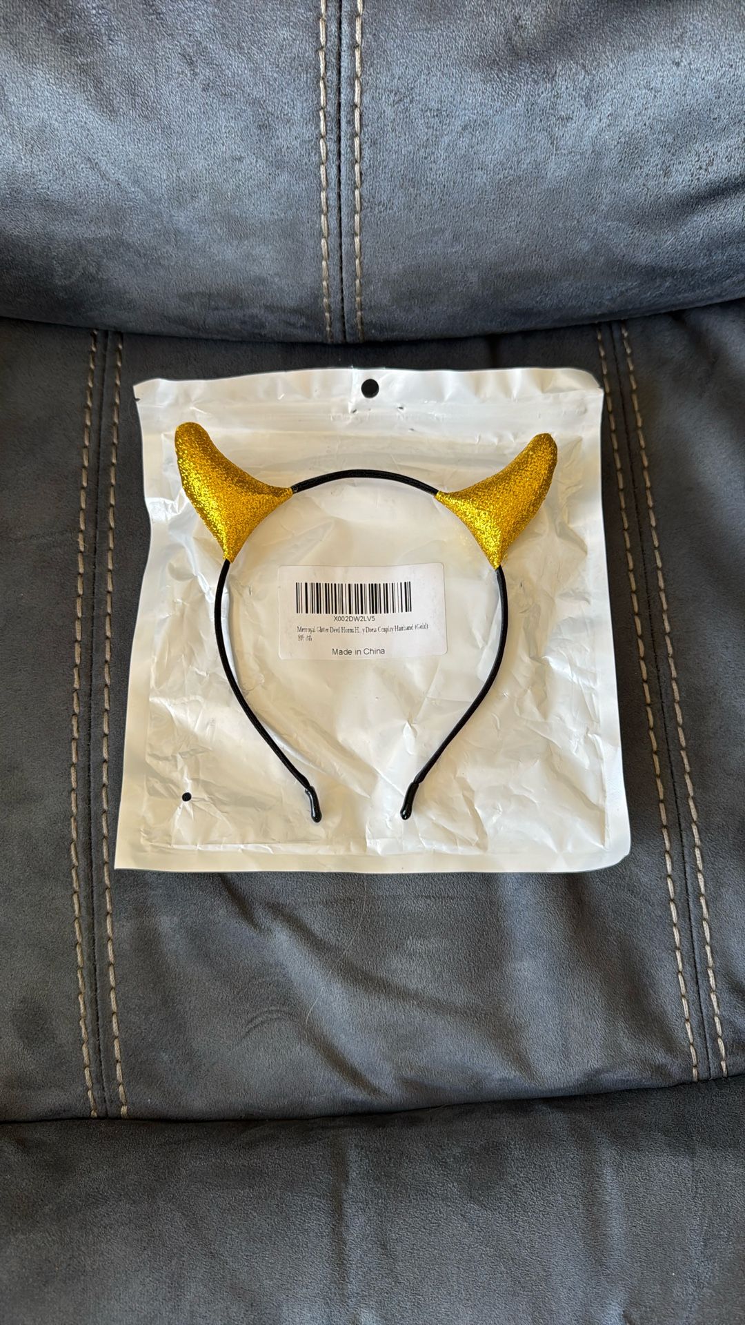 New In Package Gold Horns Headband Halloween Costume