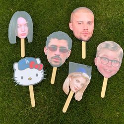 Customized Face Fans/Big Head on a stick