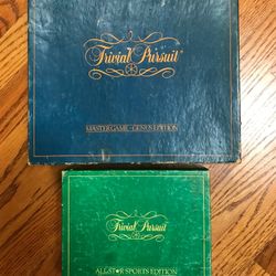 Vintage Trivial Pursuit Master Game Genus Edition & All Star Sports Edition