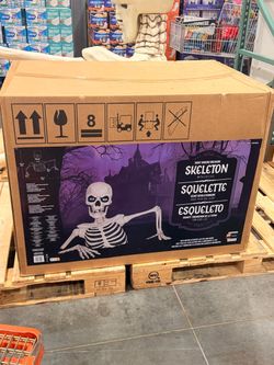 Ground Breaking Halloween Skeleton Decor w/ LED Eyes & Sound, Freestanding