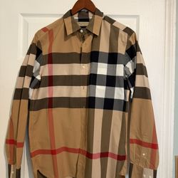 Burberry Summerton Cotton Poplin Check Slim Fit Button Down Shirt