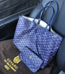 goyard tote navy blue