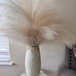 Faux Pampas Grass and Base 