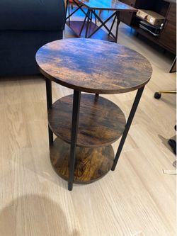 Wayfair 16” Circular End table - Dark Brown