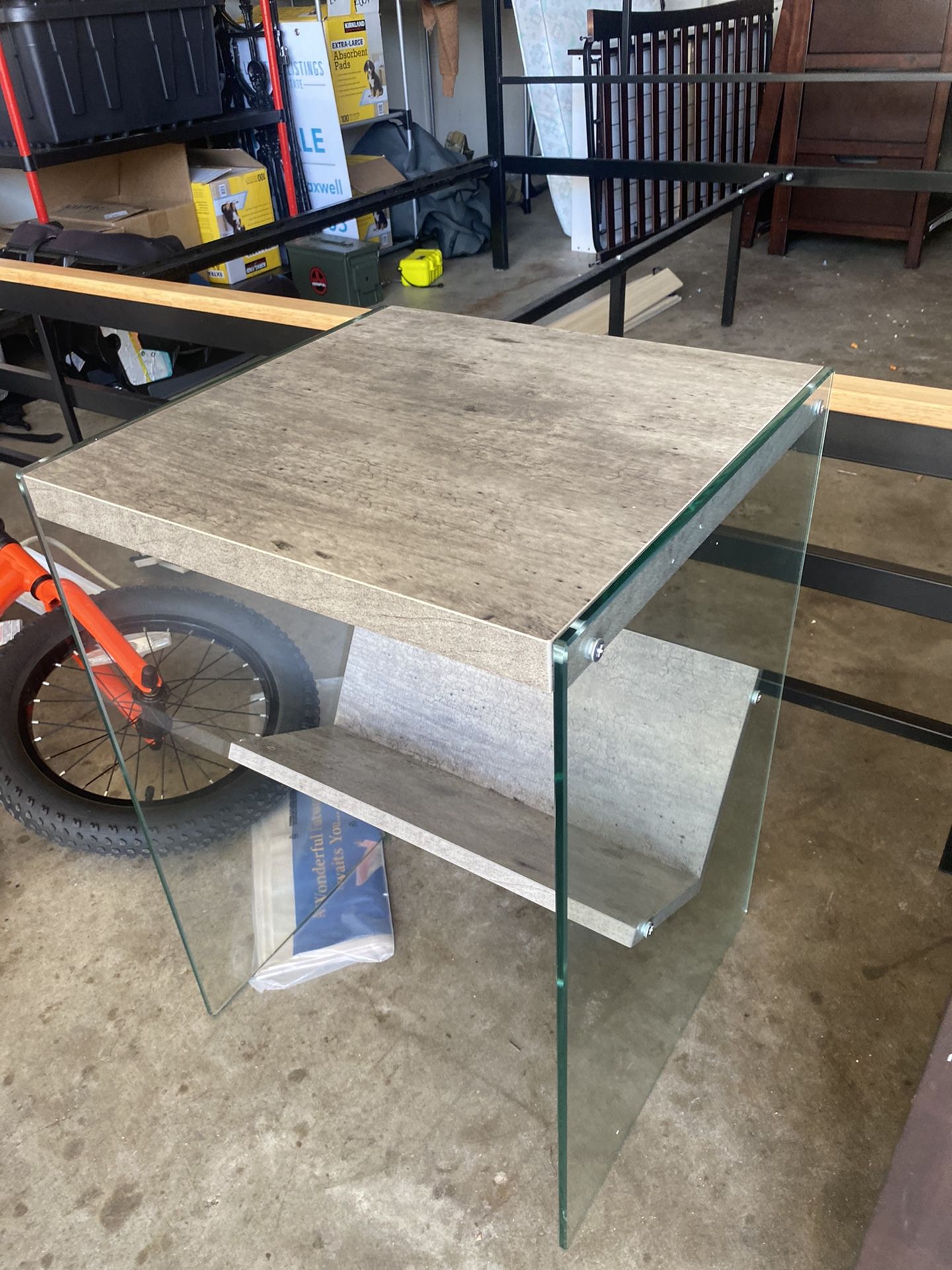 glass end table