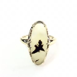 Vintage 10K Agate Gold Ring 