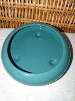 BLUE CERAMIC ROUND PLANTER