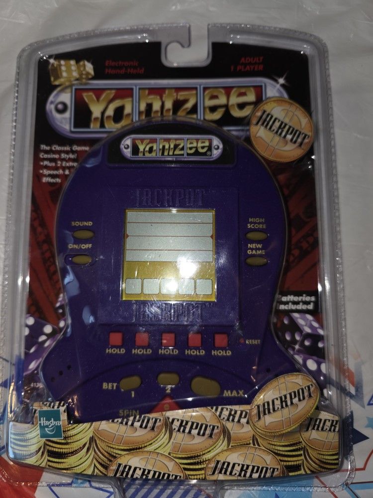 Vintage Hasbro Jackpot Yahtzee Game 1999 Electronic Handheld  New Sealed 