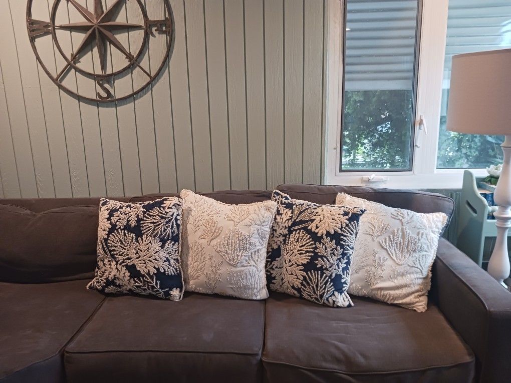 Costal Coral Textured Throw Pillows