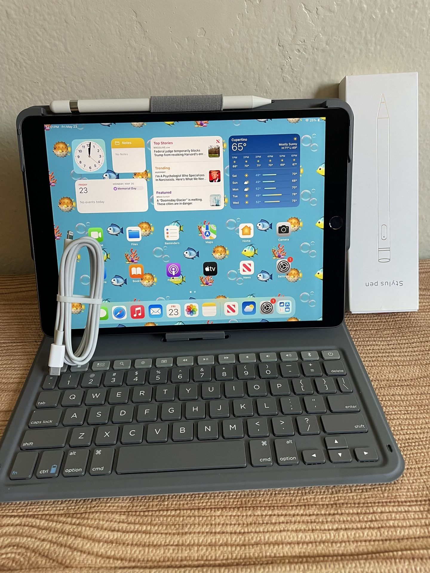 Apple iPad Air 3rd Generation (10.5” screen) 64GB With zagg Keyboard and Pencil 