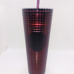 Starbucks Plum Grid Tumbler Holiday 2020 New