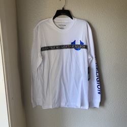 Brand New Men’s True Religion brand White Long Sleeve Tee Shirt Up For Sale  