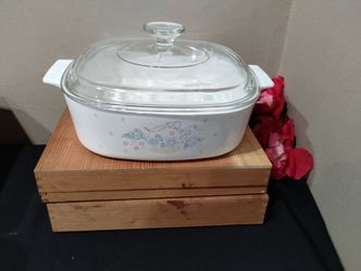 Vintage Corning Ware Country Cornflower Blue Ribbon A-2-B w. Lid 2 Liters 