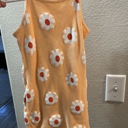 2T Toddler Girl Orange Flower Dress 