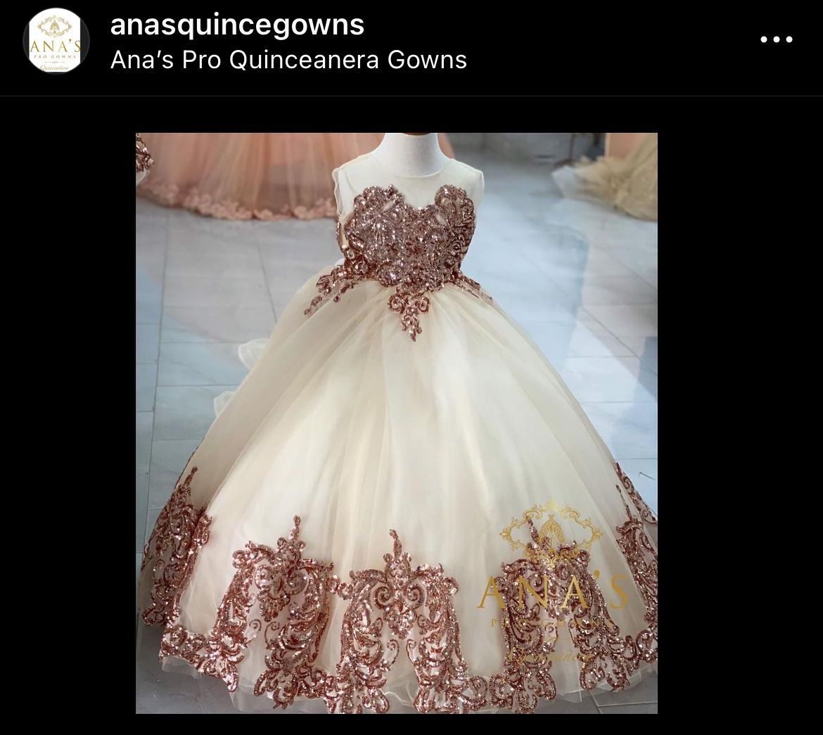Rose Gold  Quinceañera Dress 