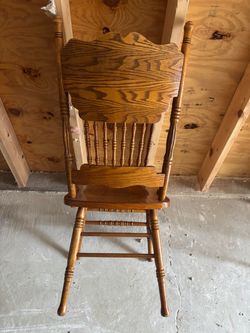 High End Vintage Solid Pressed Back Rustic Country Style Dining Chair