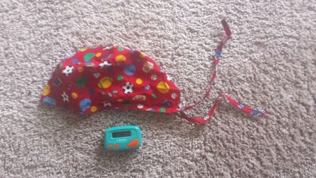 kids scrub surgical hat and play beeper