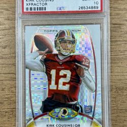 2012 Topps Platinum KIRK COUSINS #104 XFractor RC PSA 10 Low Pop Redskins