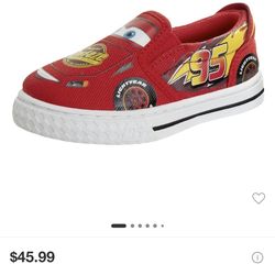 Disney Pixar Boys Cars (Lightning McQueen) slip ons