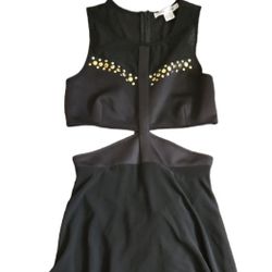 sans souci dress Sz L  Black Side Cut outs Possibly Juniors Sized Skirt  Sheer