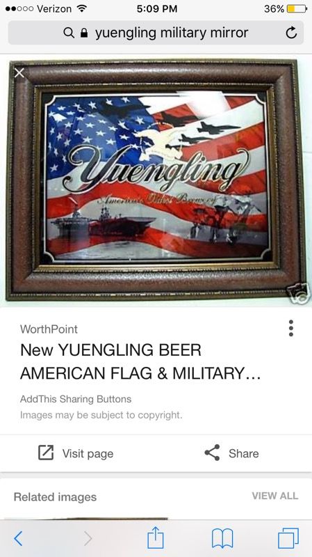 Yuengling beer military mirrors