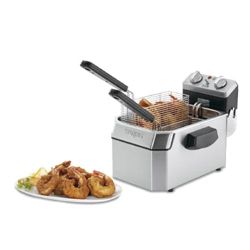 Signs of use - Waring Commercial Deep Fryer – 10 lb Heavy-Duty Electric Countertop Fryer, Model WDF1000, Stainless Steel