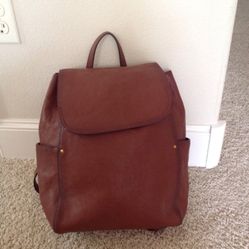 FRYE OLIVIA LARGE LEATHER BACKPACK COGNAC LIKE NEW