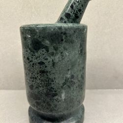 Large Green Marble Mortar And Pestle 