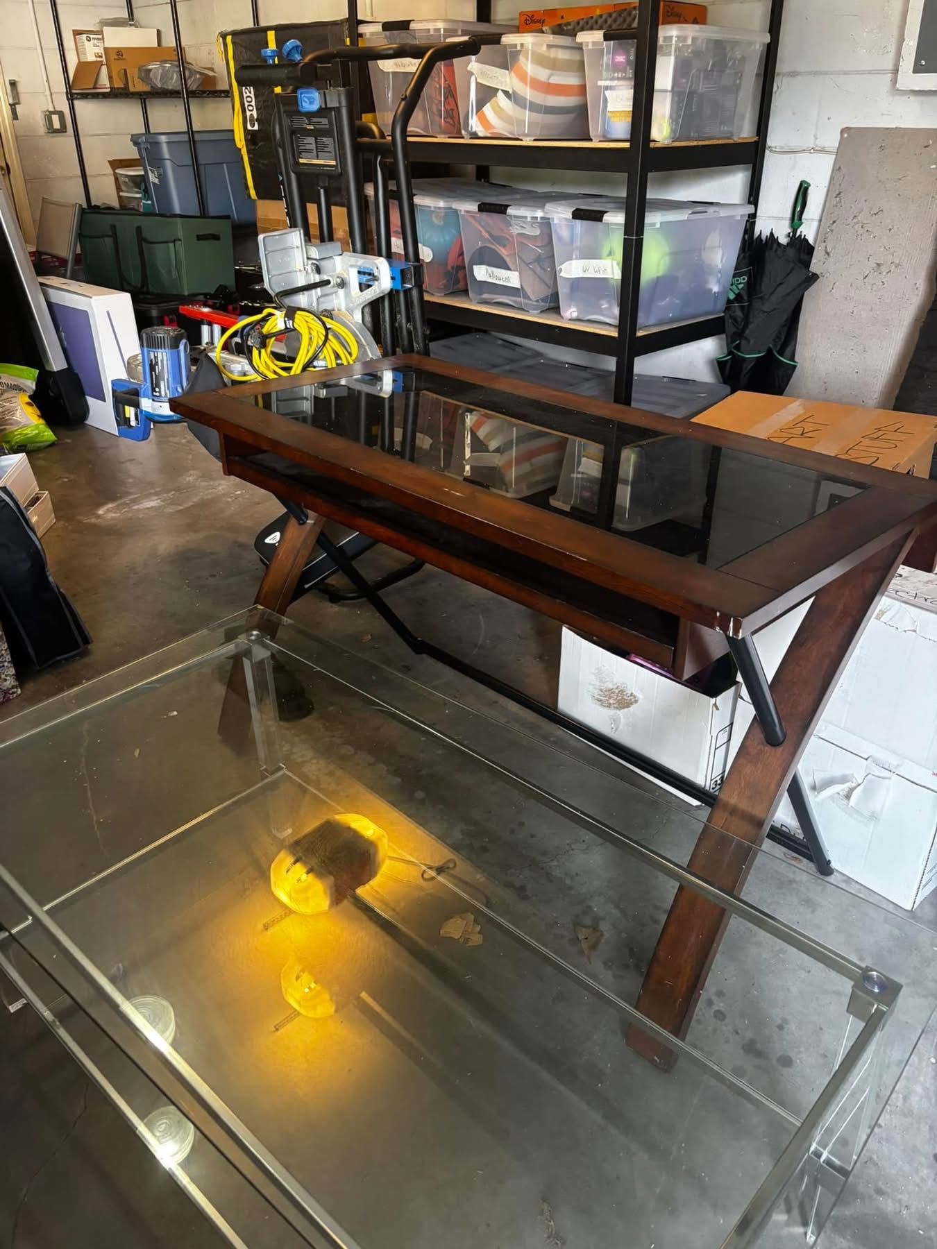 Wood And Glass Office Desk