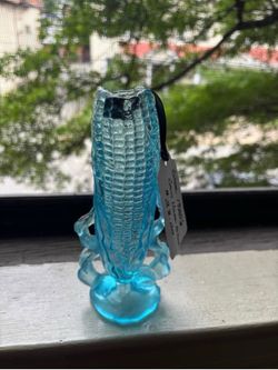 Ocean blue glass corn on the cob vase