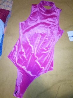Vylette From Kohl's Size Small Velvet Fuchsia Bodysuit New