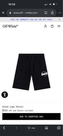 Off white “Globe “ shorts