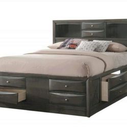 Brand New Gray Captain Bedframe With Storage Drawers