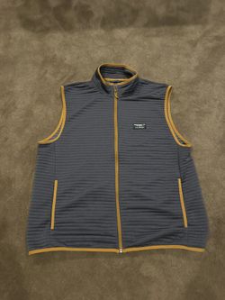 MODERN OUTERWEAR GREY L.L BEAN SLIGHTLY FITTED SLEEVELESS FULL ZIP SIZE LARGE 