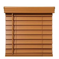 2 1/2" Cordless Faux Wood Window Blinds In Chestnut 
