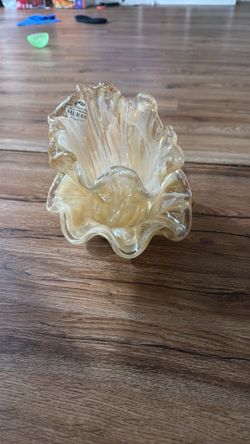 vintage Murano Lavorazione Arte Italian glass splash bowl
