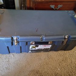 Large Storage Container On Wheels And Locks In The Front 