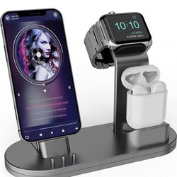 NEW! 3 in 1 Charging Stand iwatch Stand, Charging Station Compatible with iWatch SE/6/5 /4/3 /2/1, AirPods Pro and iPhone Series 12/11/ X /8/7 /6S /5 