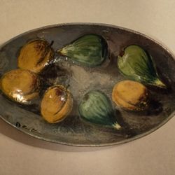Hand Painted Fruit Plate Made In Italy 