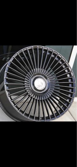 Mercedes EQS 450 sedan 22” new monsory style rims new tires sets with floating caps
