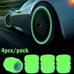  Luminous Car Tire Valve Cap Fluorescent Night Glowing Decor Motorcycle Bike Wheel Nozzle Dustproof Tyre Valve Stem Caps