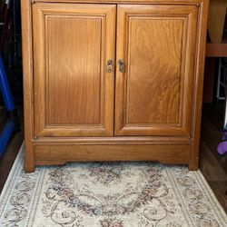 Beautiful Wood Cabinet With One Shelf 