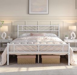 Full size bed frame with memory foam mattress