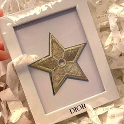 ☆Brand NEW☆IMPORTED☆ Christian Dior CD Gold Star Embroidery Brooch Pin Badge Limited JAPAN (Purse Bag Wallet Shoes Heels Sauvage Golden)