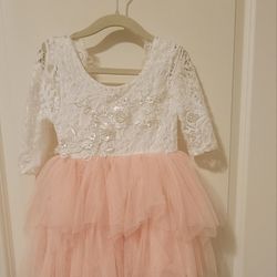 A-lined Laced Flower Girl Dress